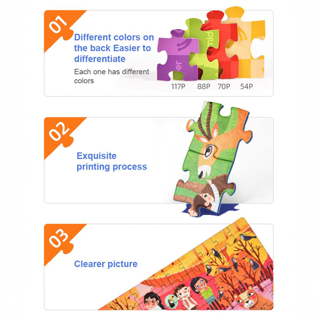 Non-toxic toys thick progressive detachable independent jigsaw puzzle pieces for advanced educational toys UAE.
