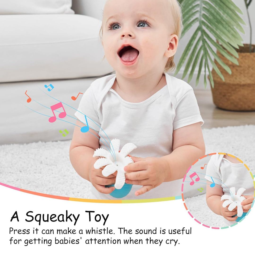Mombella Ollie Octopus Baby Teether Toy - Blue