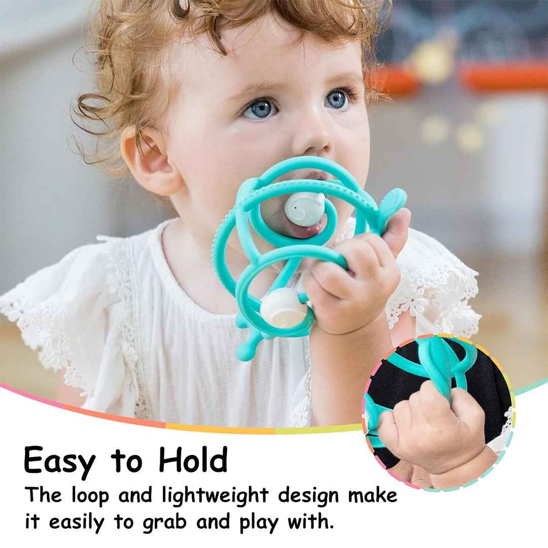 Mombella S2 Snail Rattle & Sensory Teether Toy Teal