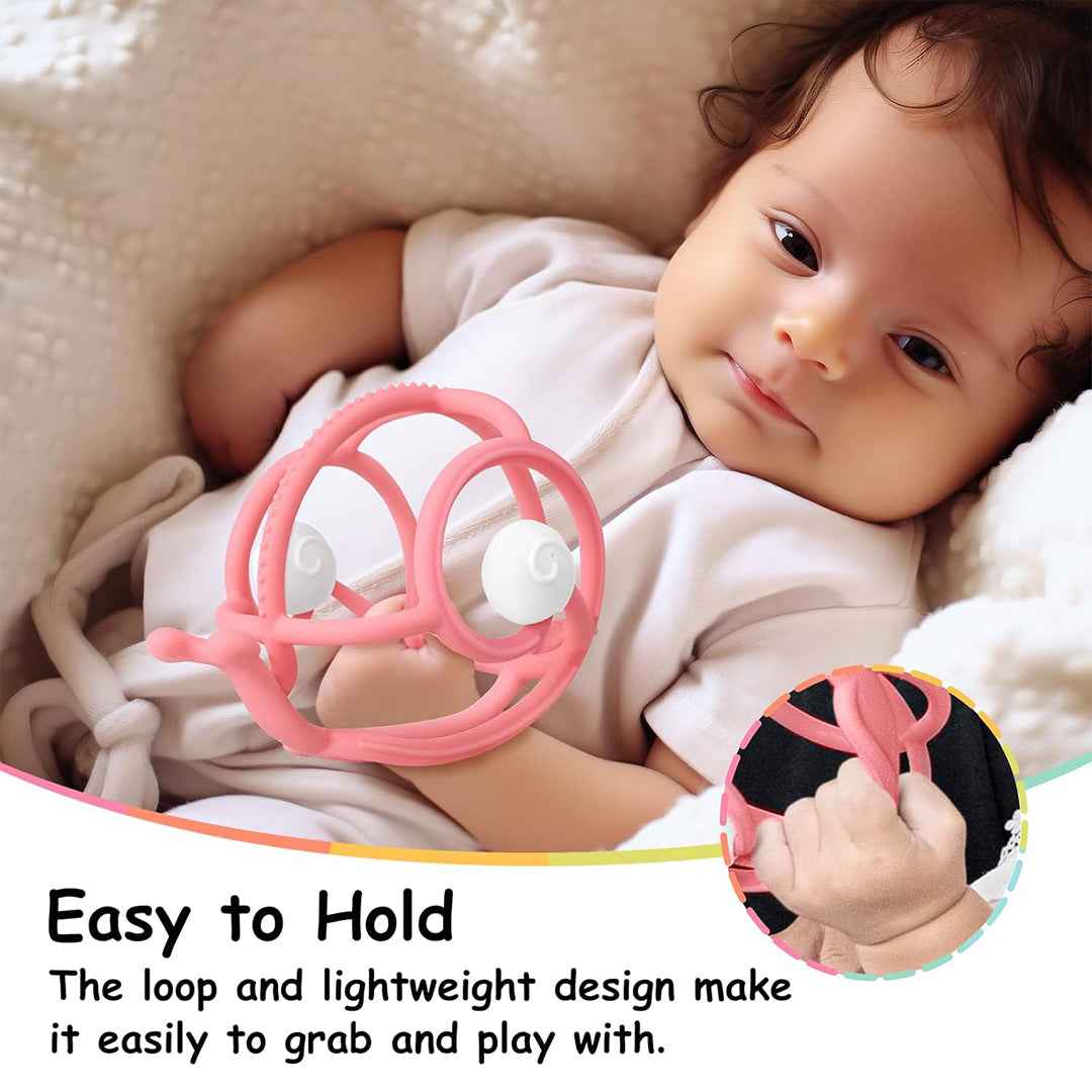 Mombella Snail Sensory & Rattle Toy - Pink