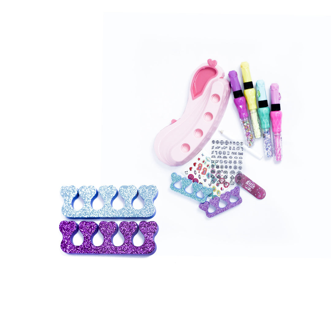 Kids Nail Art Set with Pens, Glitter & Stickers for Creative Fun