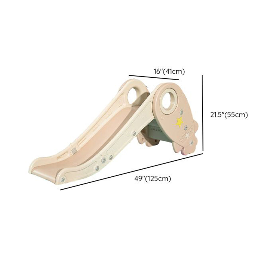 Folding Indoor Slide Compactly Stored Against a Wall
