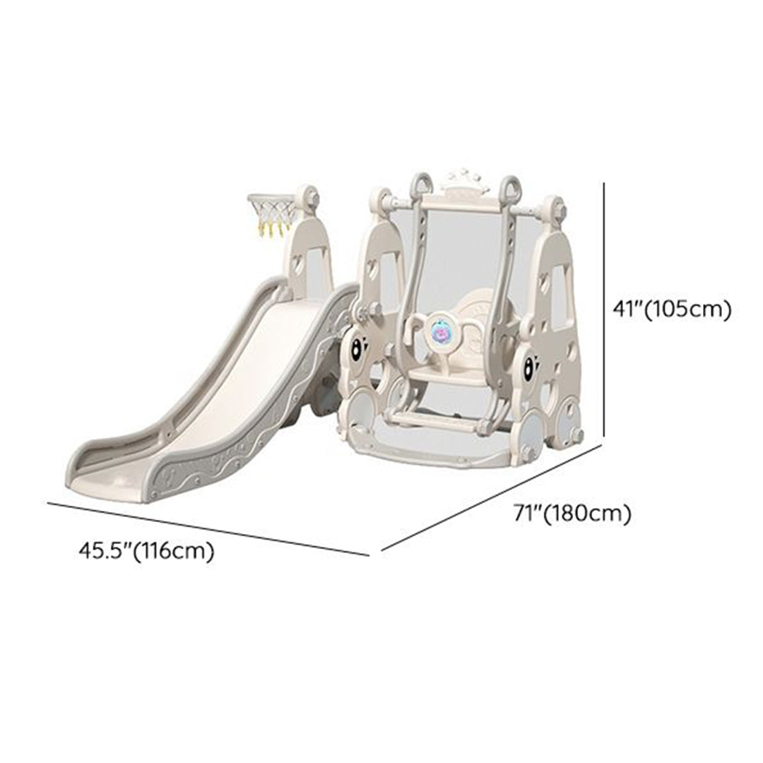  5-in-1 Indoor Playground & Baby Plastic Slide and Swing Set