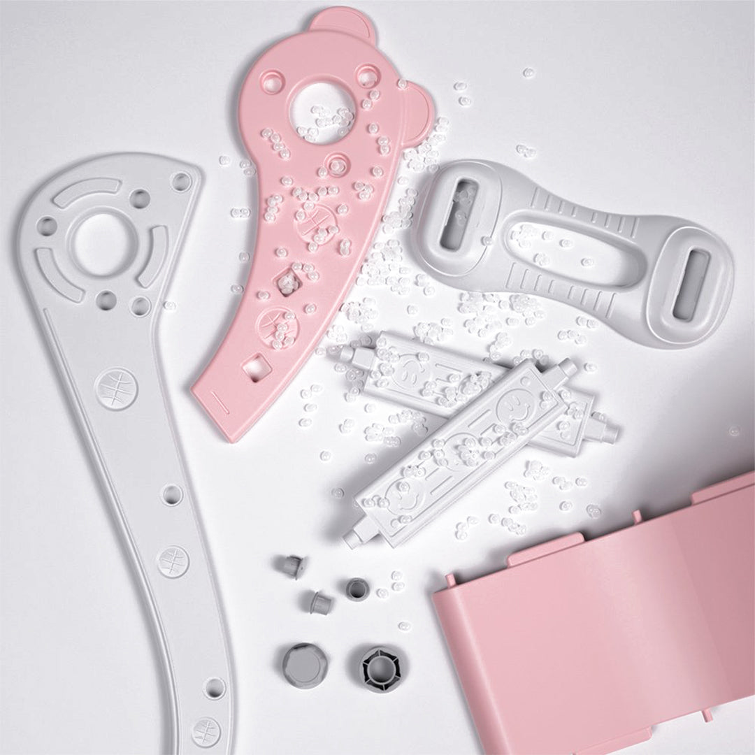 Foldable Indoor Toddler Slide & Ring Toss in Pink - Toyspry