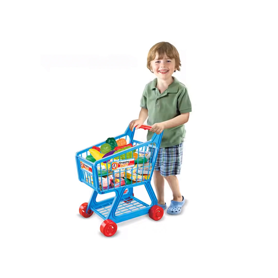 Kids Supermarket Play Set with Shopping Cart - 34 Piece Pretend Play Toy for Kids