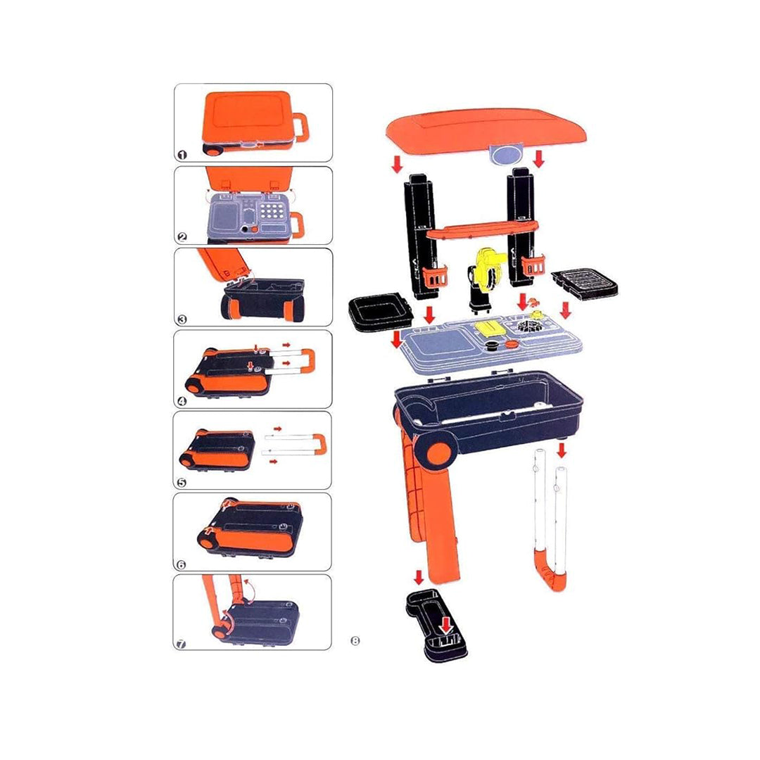 2-in-1 Kids Tool Set with Luggage - Pretend Play Toy with Suitcase for Kids