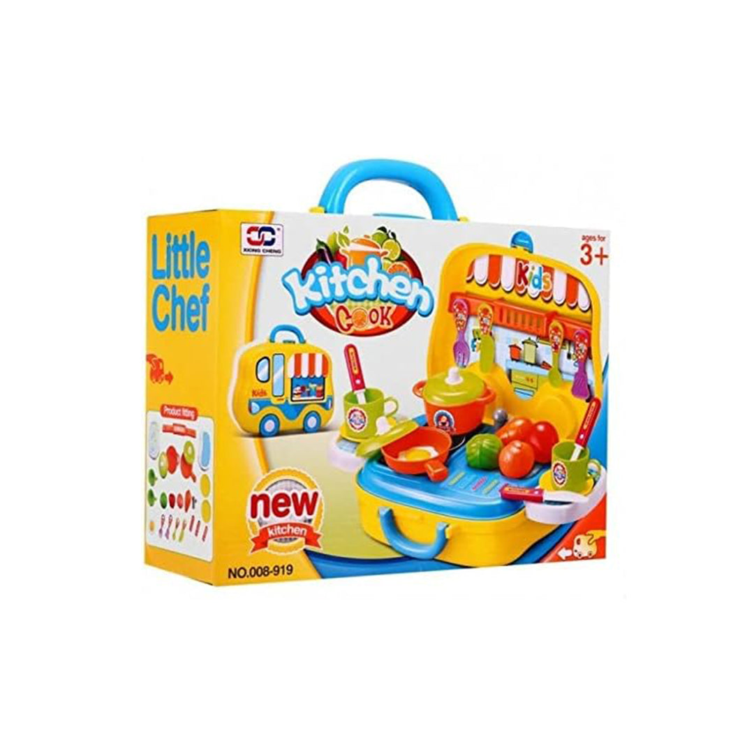 Portable Kids Kitchen Set & Food Truck Carry Case - Toyspry