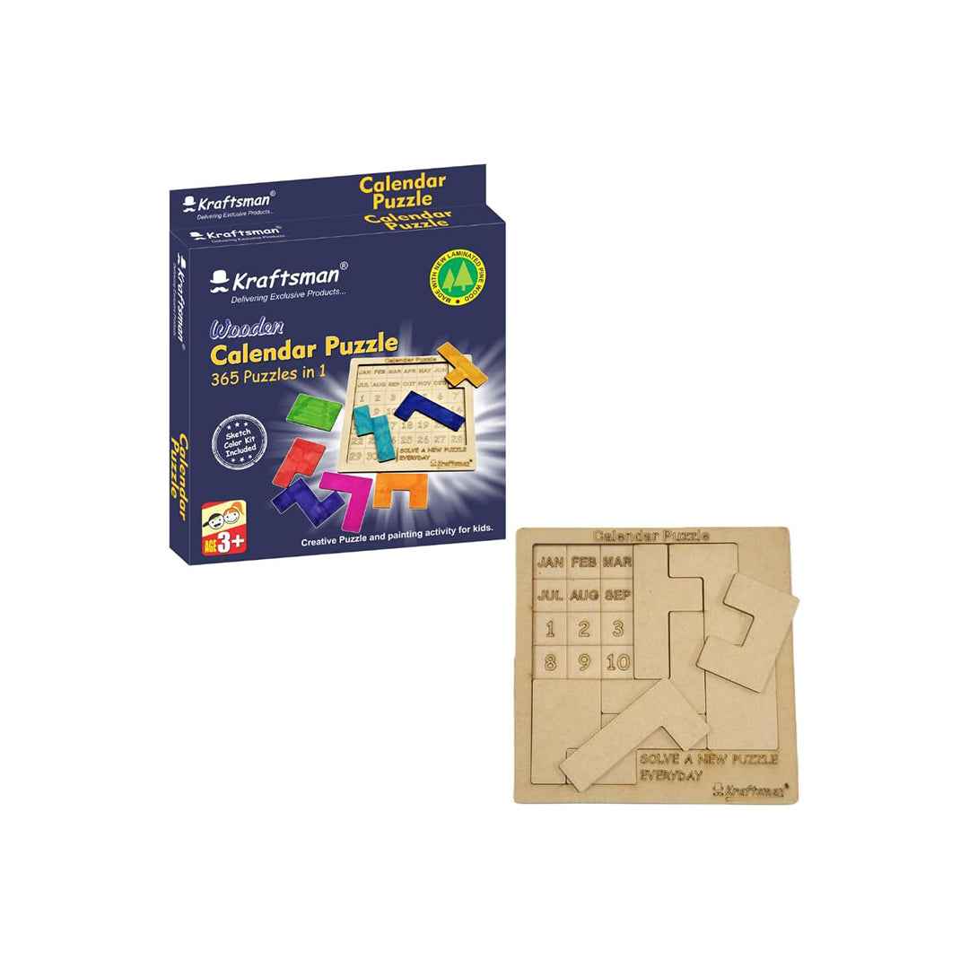 Kraftsman 365-Day Calendar Puzzle - DIY Color Your Own Kit - Toyspry