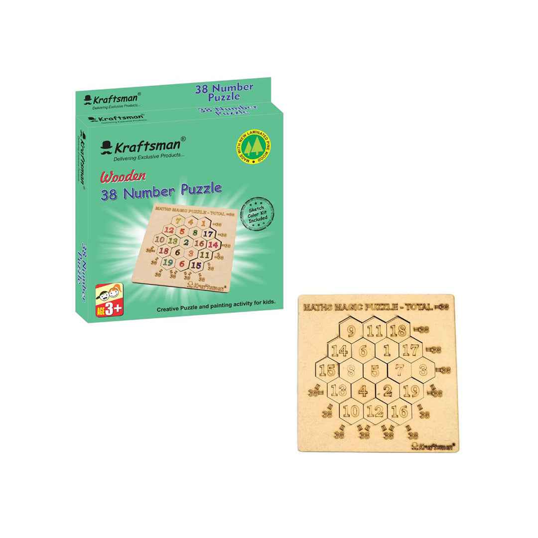 Kraftsman Color Your Puzzle | Fun Learning Math Board Game - Toyspry