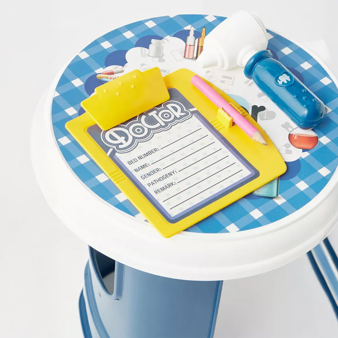 A close-up of the medical accessories