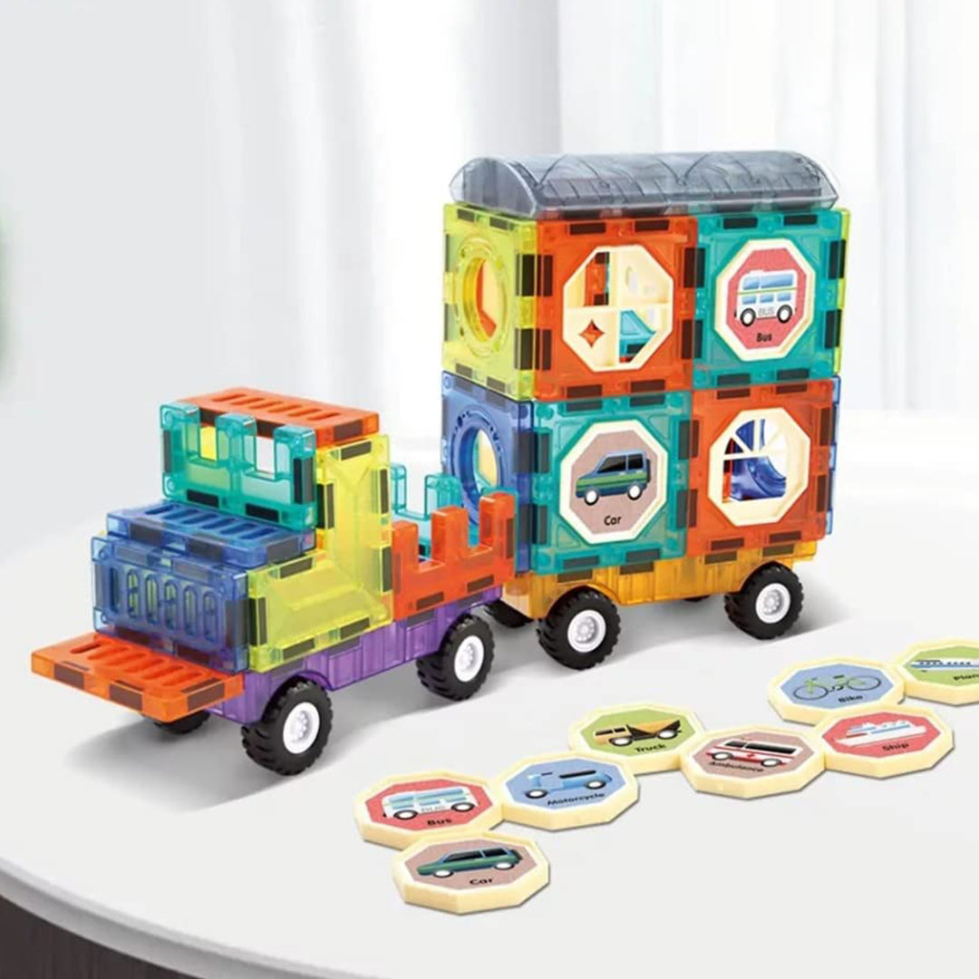 71-Piece Magic Magnetic Blocks STEM Building Set - Toyspry