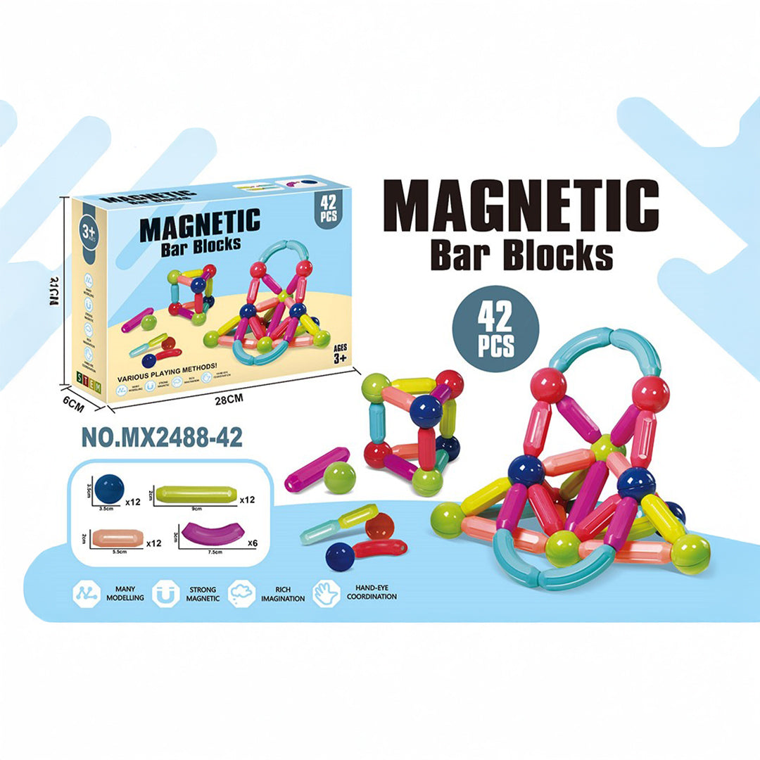 42-Piece Magnetic Stacking Building Set - Toyspry