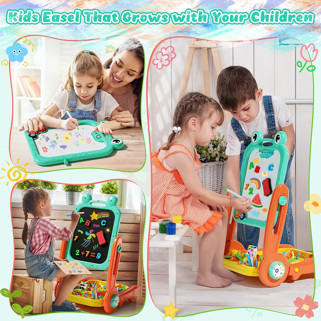 4-in-1 Kids Drawing Board & Adjustable Art Easel - Toyspry
