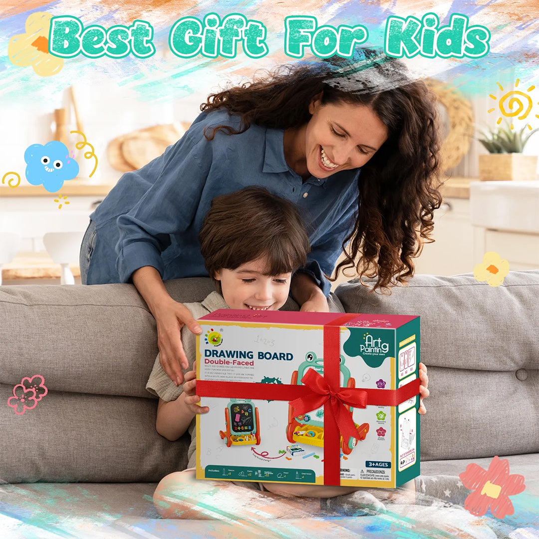 4-in-1 Kids Drawing Board & Adjustable Art Easel - Toyspry