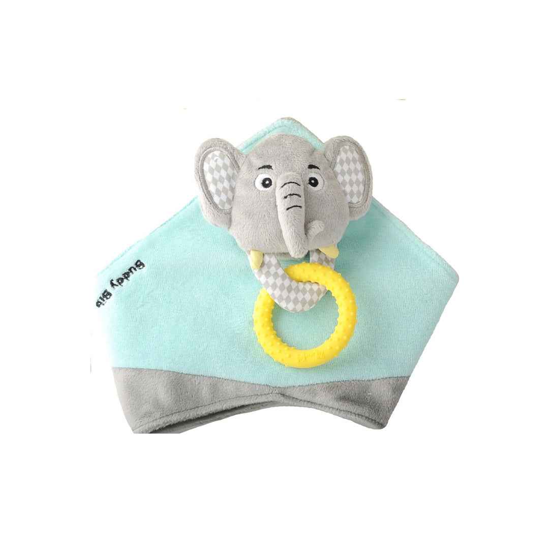 Malarkey Kids Buddy Bib - 3-in-1 Sensory Teething Toy (Eli Elephant) - Toyspry