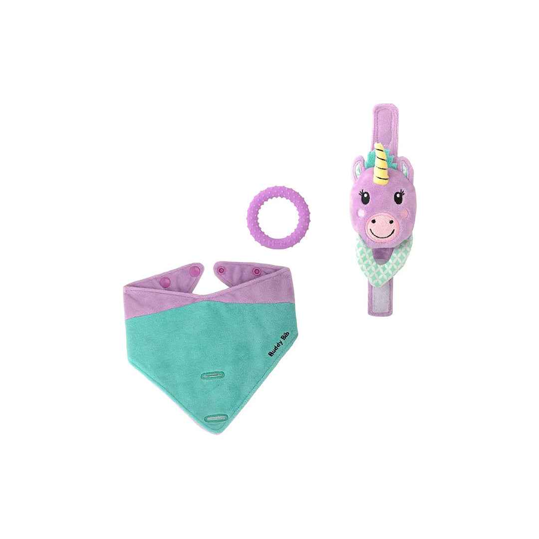 Malarkey Kids Buddy Bib - 3-in-1 Sensory Teething Toy (Unice Unicorn)