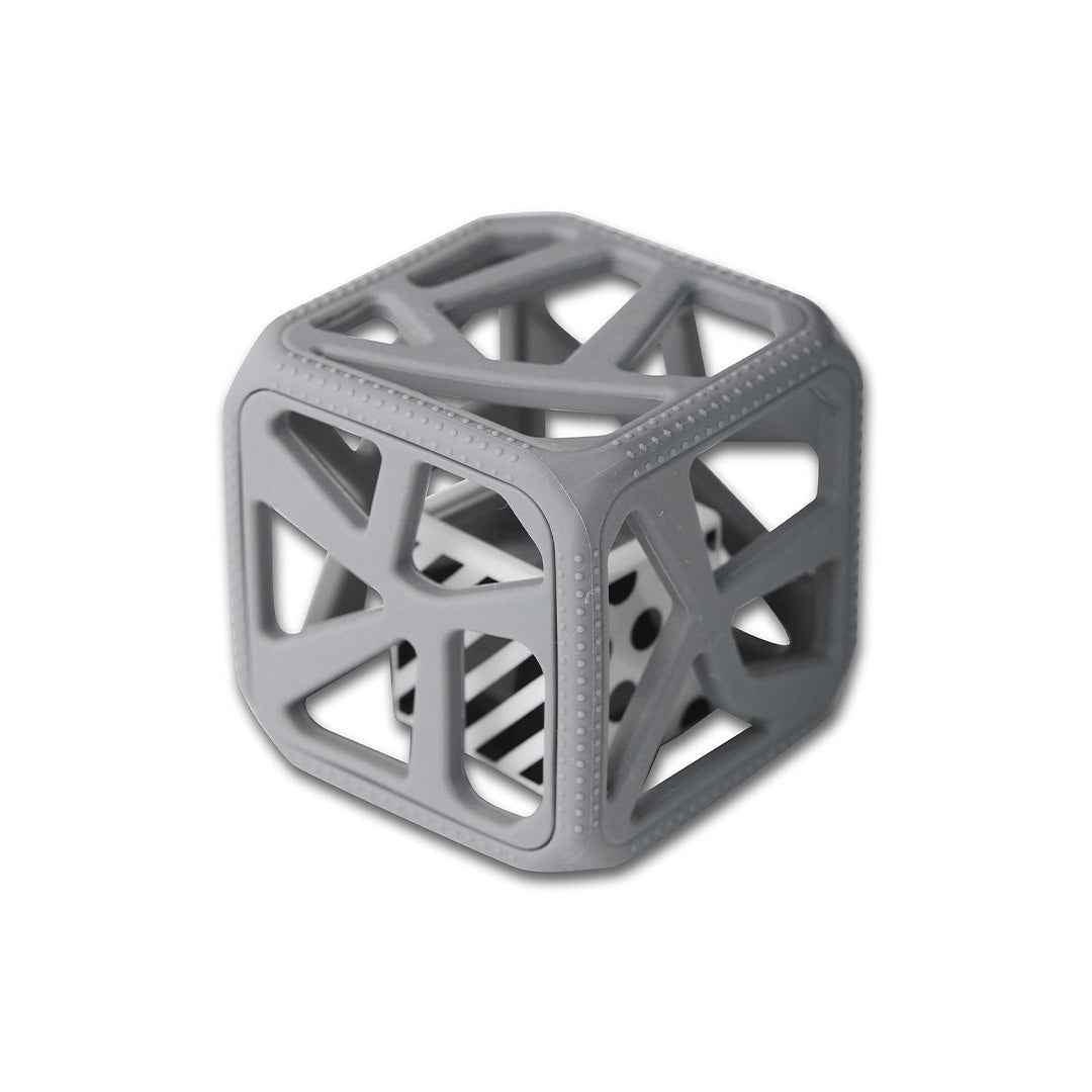 Malarkey Kids Chew Cube - Sensory Teether Rattle (Grey)