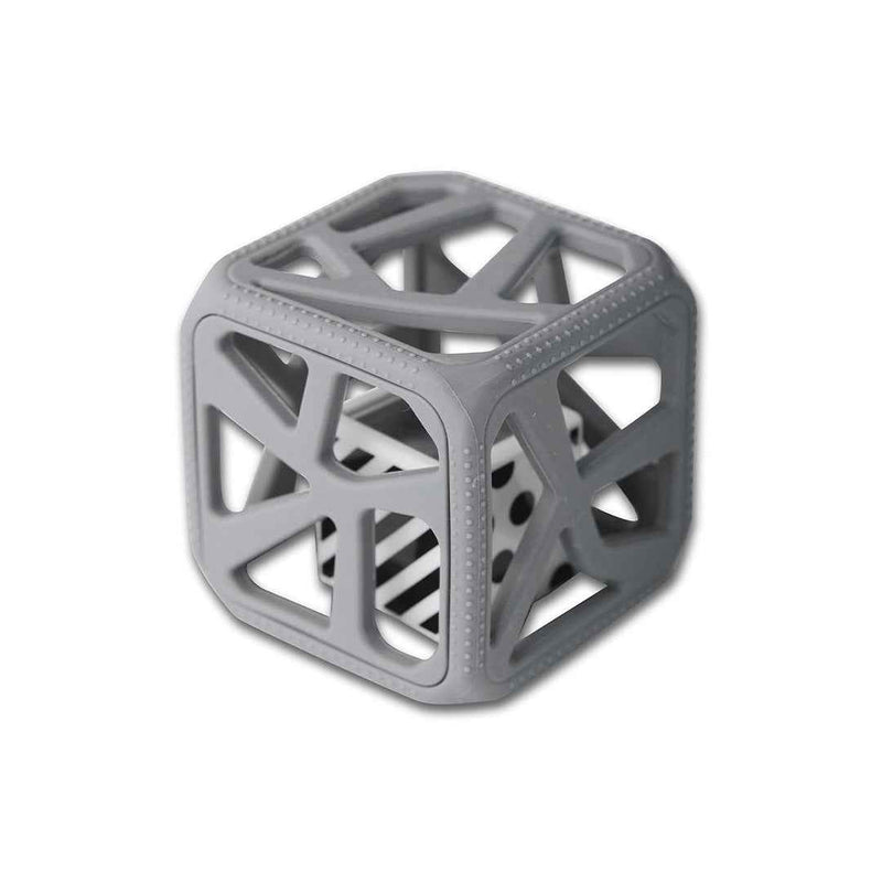 Malarkey Kids Chew Cube - Sensory Teether Rattle (Grey)
