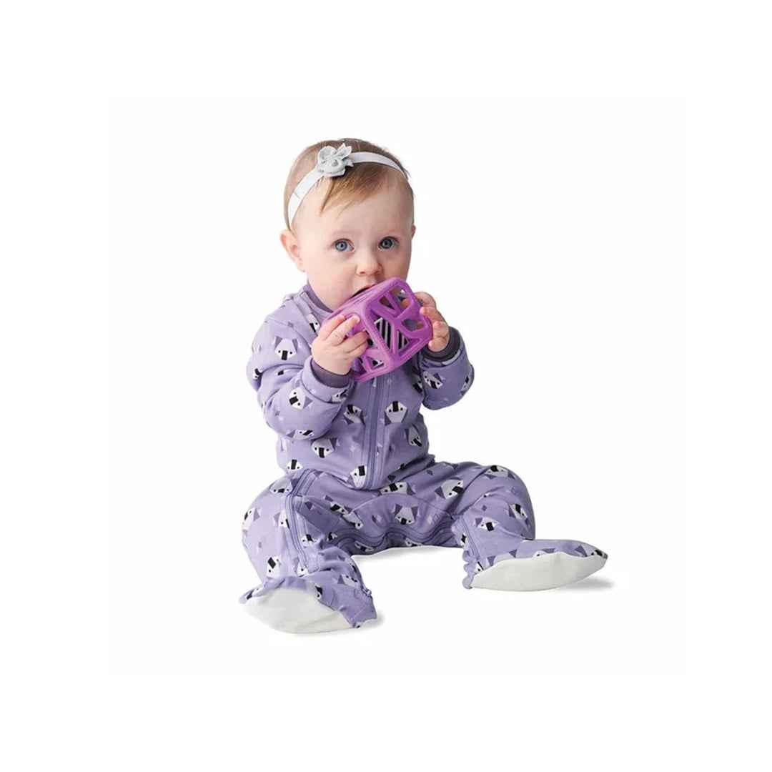 Malarkey Kids Chew Cube - Sensory Teether Rattle (Purple) - Toyspry