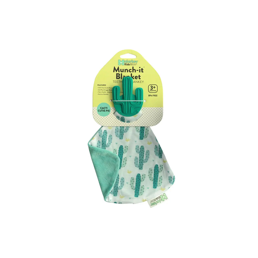 Malarkey Kids Munch-it Blanket - Sensory Teether Toy (Cacti Cutie Pie)