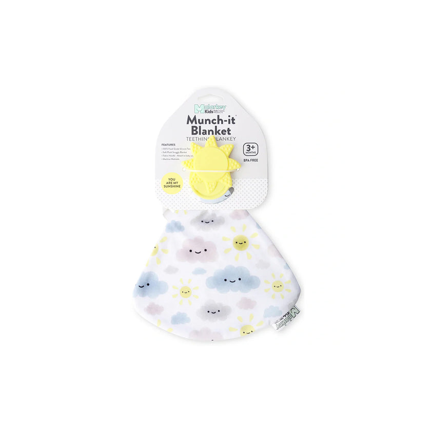 Malarkey Kids Munch-it Blanket - Sensory Teether Toy (You Are My Sunshine)