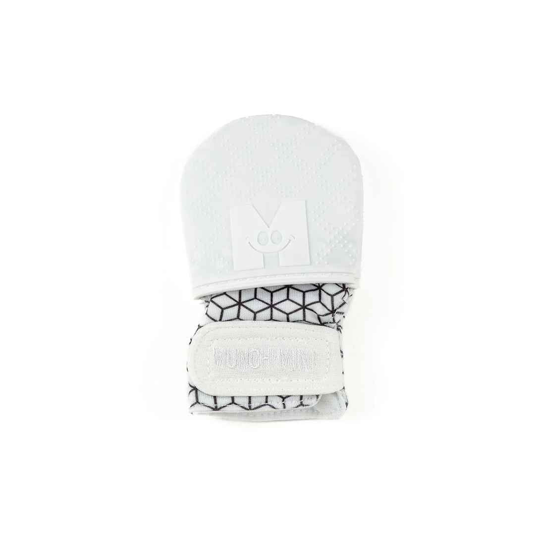 Malarkey Kids Munch Mitt Mini - Baby Teething Mitten (Black & White Geo) - Toyspry