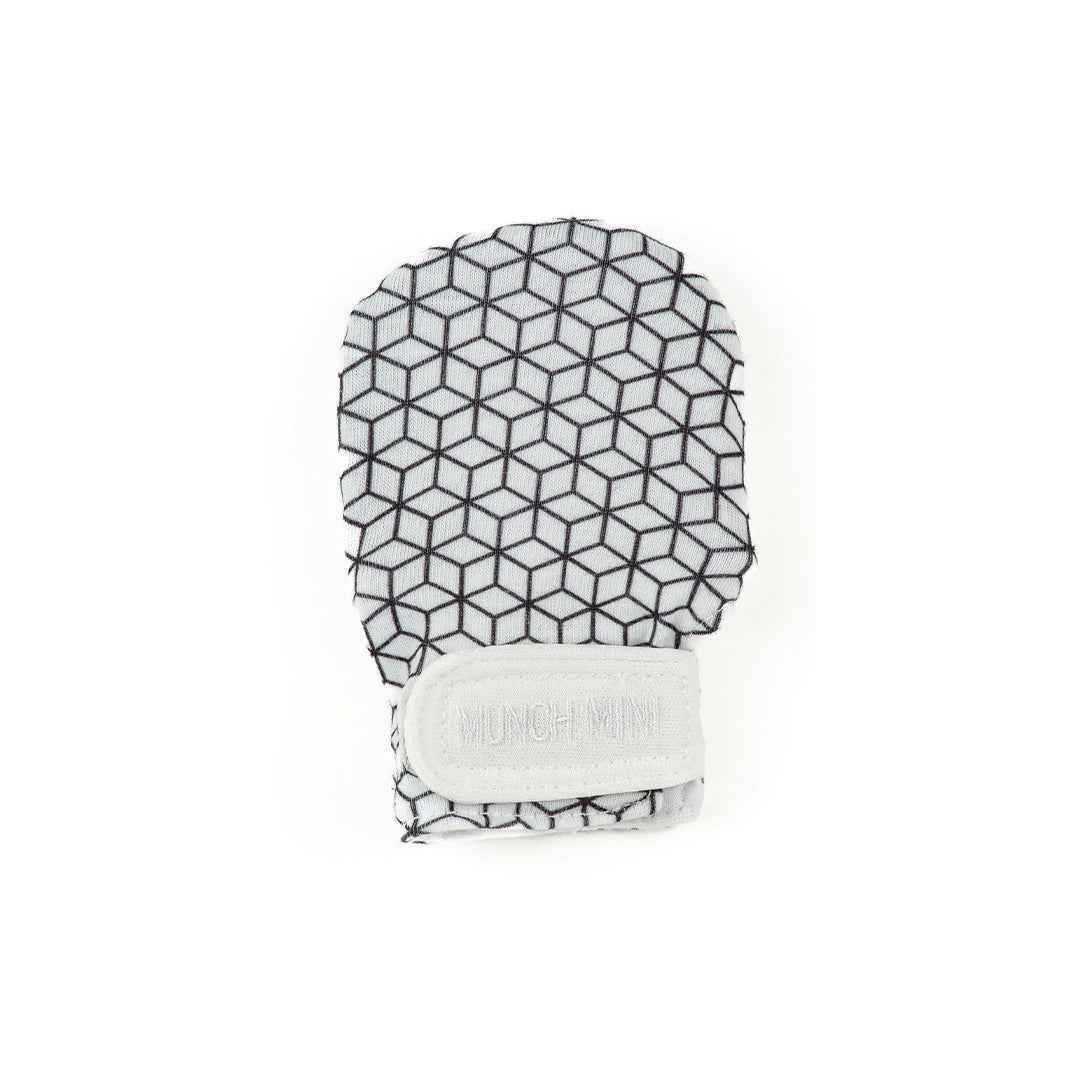 Malarkey Kids Munch Mitt Mini - Baby Teething Mitten (Black & White Geo) - Toyspry