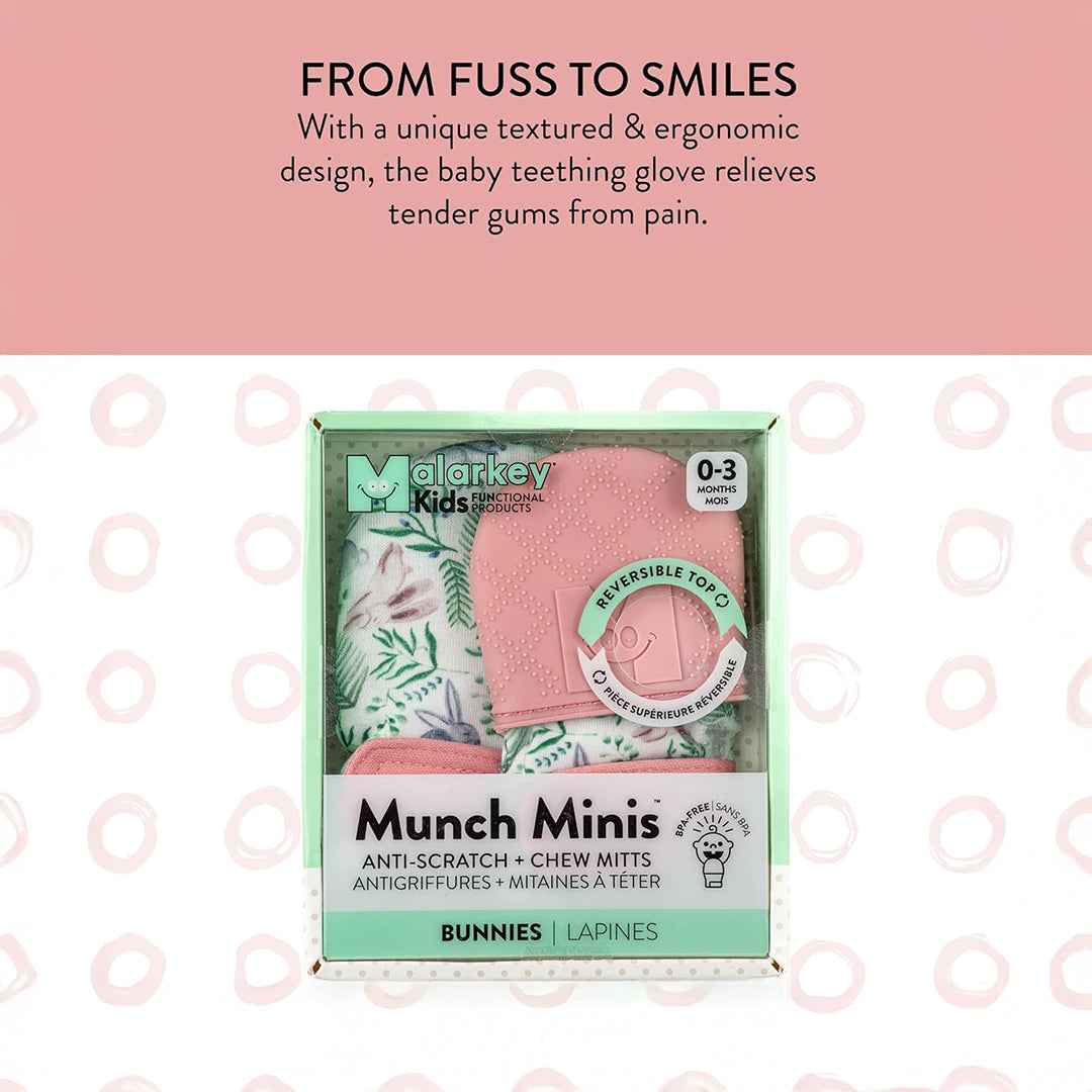 Malarkey Kids Munch Mitt Mini - Baby Teething Mitten (Bunnies) - Toyspry