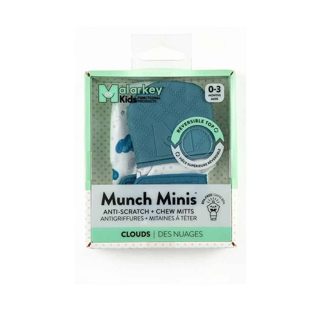 Malarkey Kids Munch Mitt Mini - Baby Teething Mitten (Clouds) - Toyspry