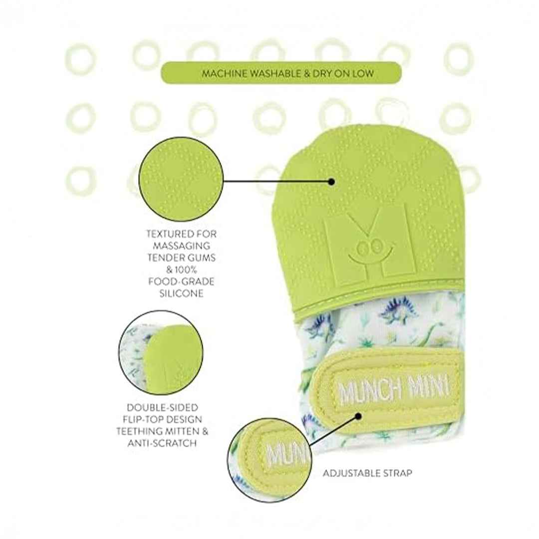 Malarkey Kids Munch Mitt Mini - Baby Teething Mitten (Dinos) - Toyspry