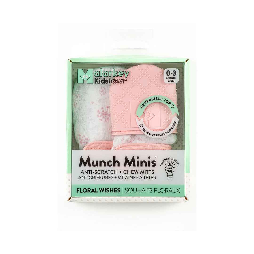 Malarkey Kids Munch Mitt Mini - Baby Teething Mitten (Floral Wishes) - Toyspry