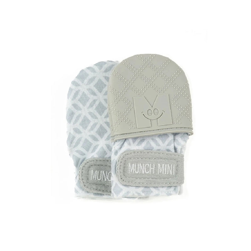Malarkey Kids Munch Mitt Mini - Baby Teething Mitten (Grey Geo)