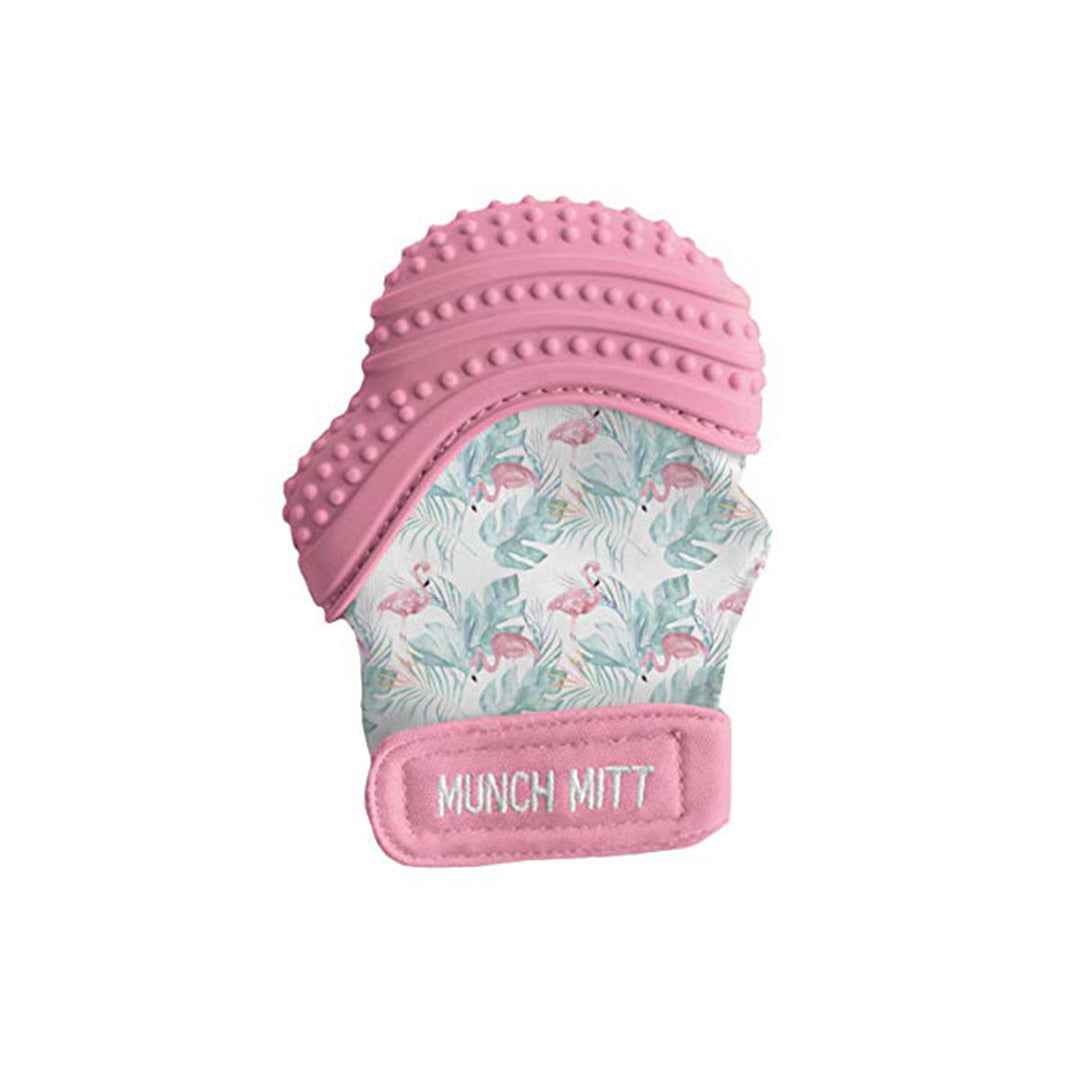 Malarkey Kids Munch Mitt - Baby Teething Mitten (Flamingo) - Toyspry