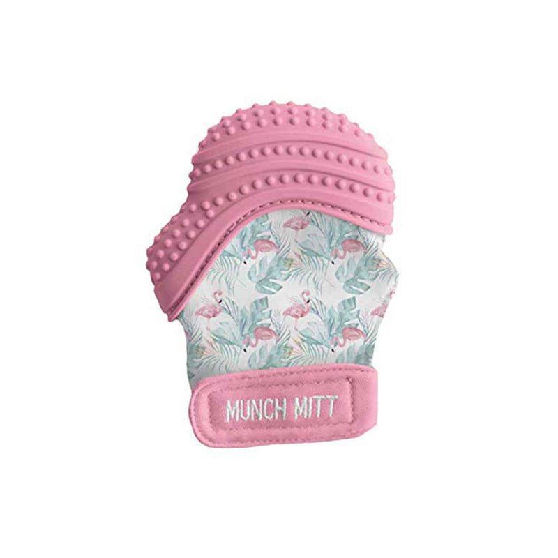Malarkey Kids Munch Mitt - Baby Teething Mitten (Flamingo)
