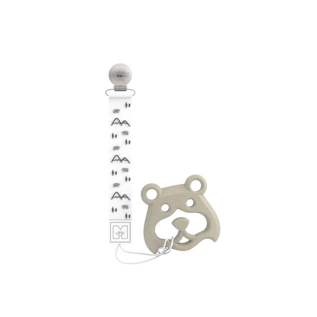 Malarkey Kids Teether & Tether Set - Sensory Teething Toy (Bear & Mountain) - Toyspry