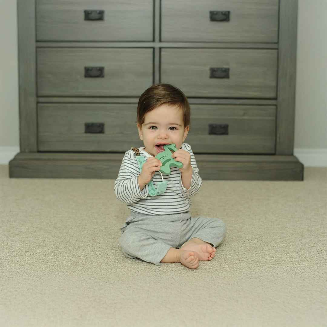Malarkey Kids Teether & Tether Set - Sensory Teething Toy (Cactus Llama) - Toyspry