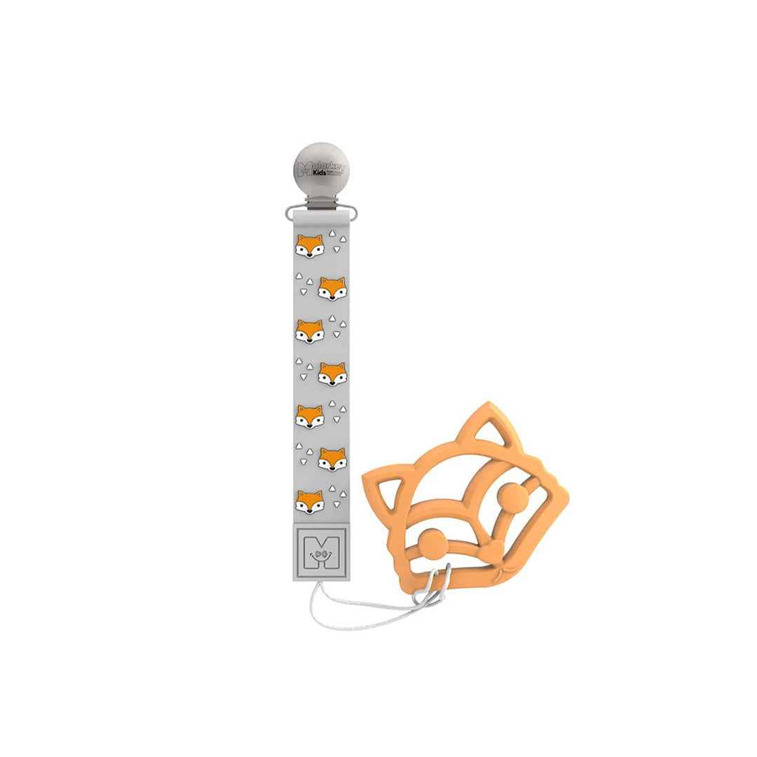 Malarkey Kids Teether & Tether Set - Sensory Teething Toy (Fox) - Toyspry