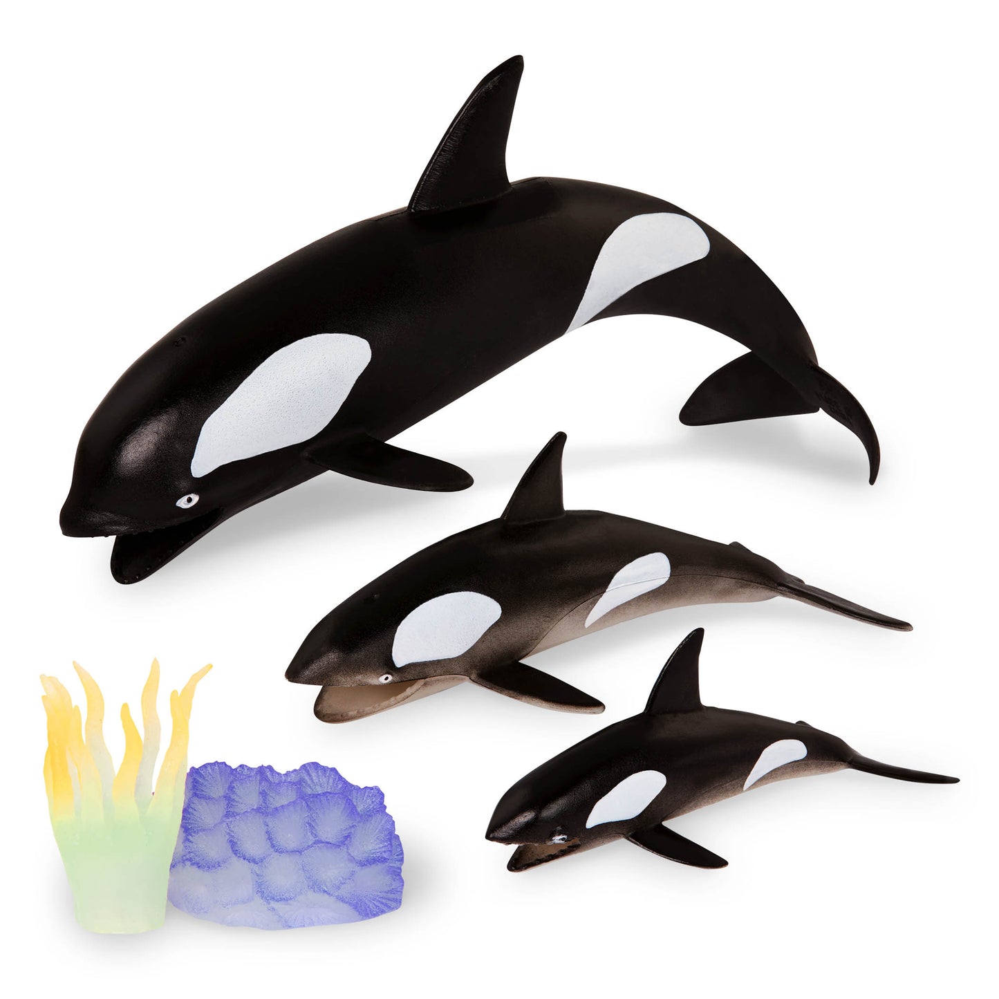 Child creating an underwater scene with the Terra Miniature Sea Animals