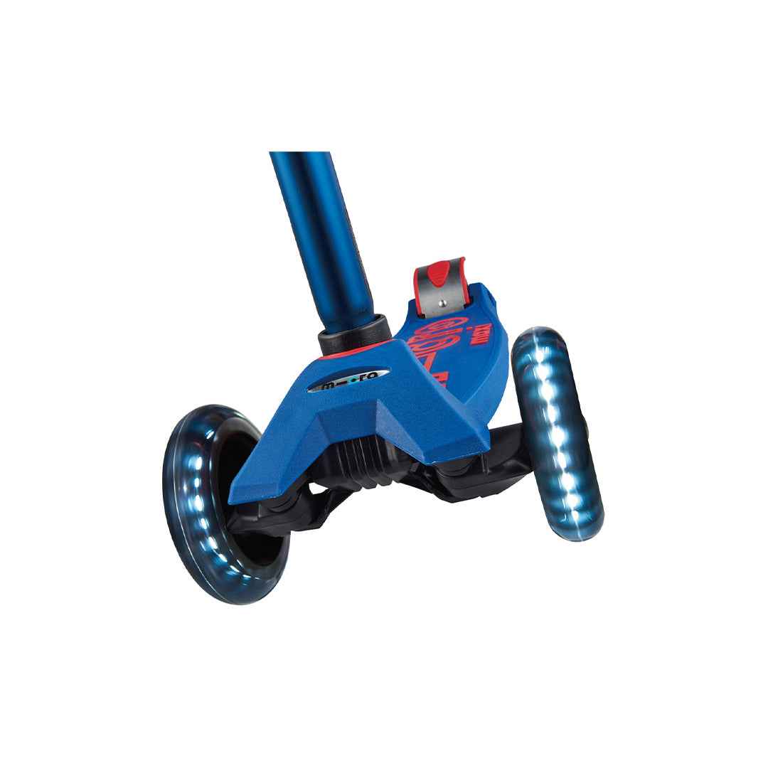 Micro Maxi Deluxe LED - 3-Wheel Kids Kick Scooter (Blue)