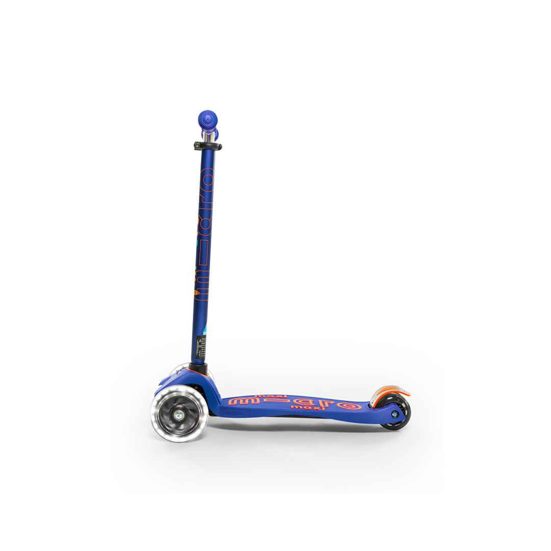 Micro Maxi Deluxe LED - 3-Wheel Kids Kick Scooter (Blue)