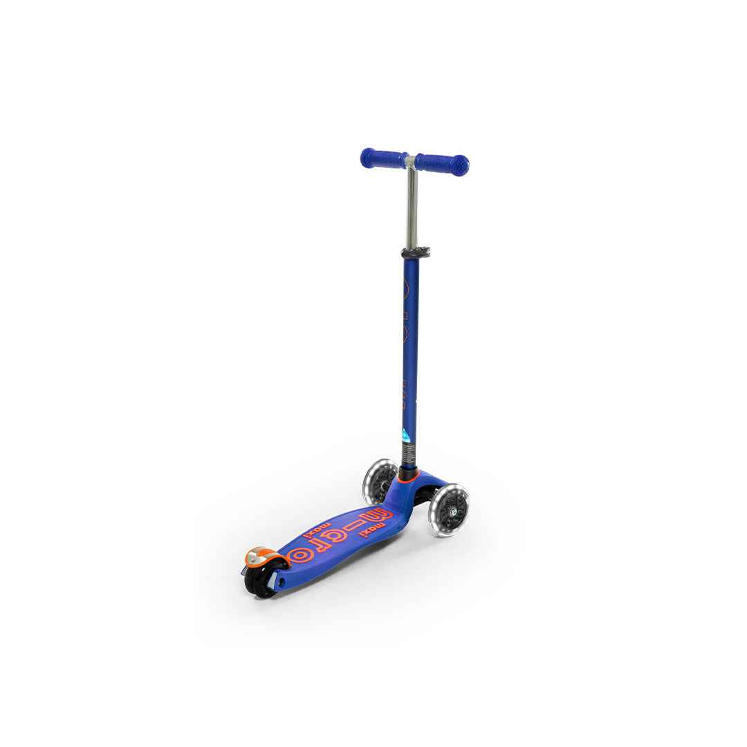 Micro Maxi Deluxe LED - 3-Wheel Kids Kick Scooter (Blue) - Toyspry