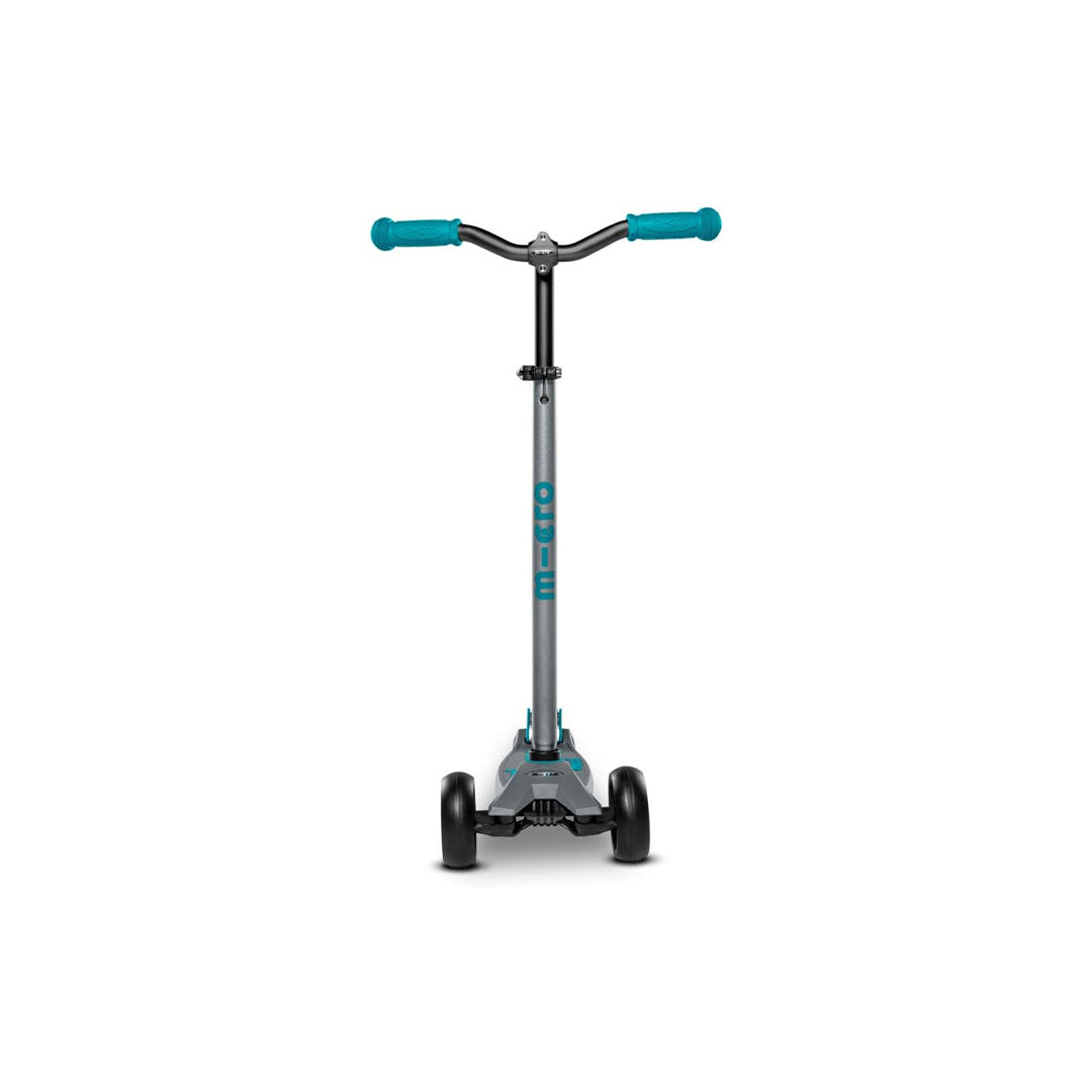 Micro Maxi Deluxe Pro - 3-Wheel Kids Kick Scooter (Grey/Aqua) - Toyspry