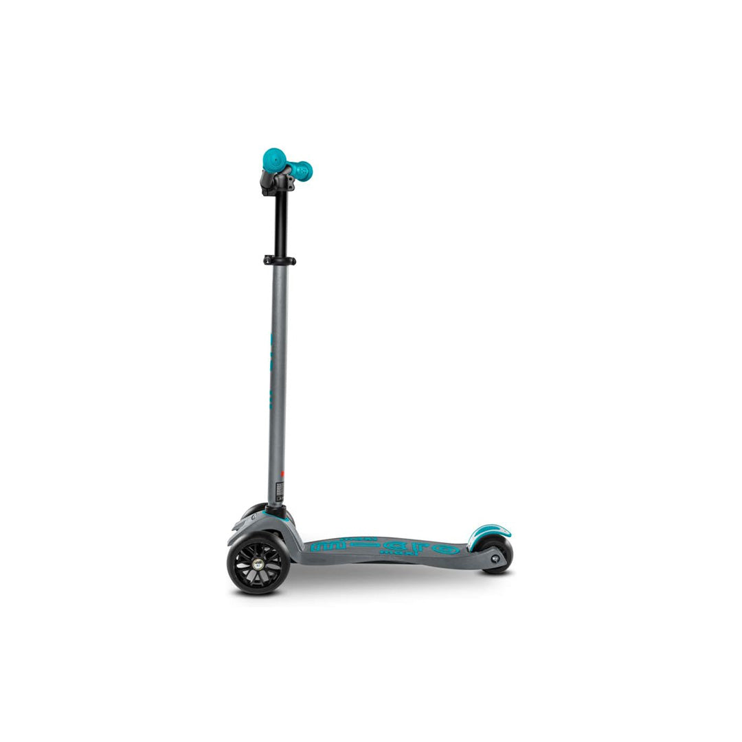 Micro Maxi Deluxe Pro - 3-Wheel Kids Kick Scooter (Grey/Aqua) - Toyspry
