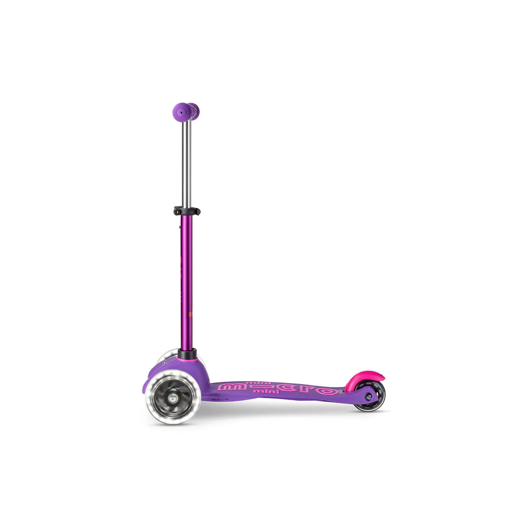 Micro Mini Deluxe LED - 3-Wheel Kids Kick Scooter (Purple) - Toyspry