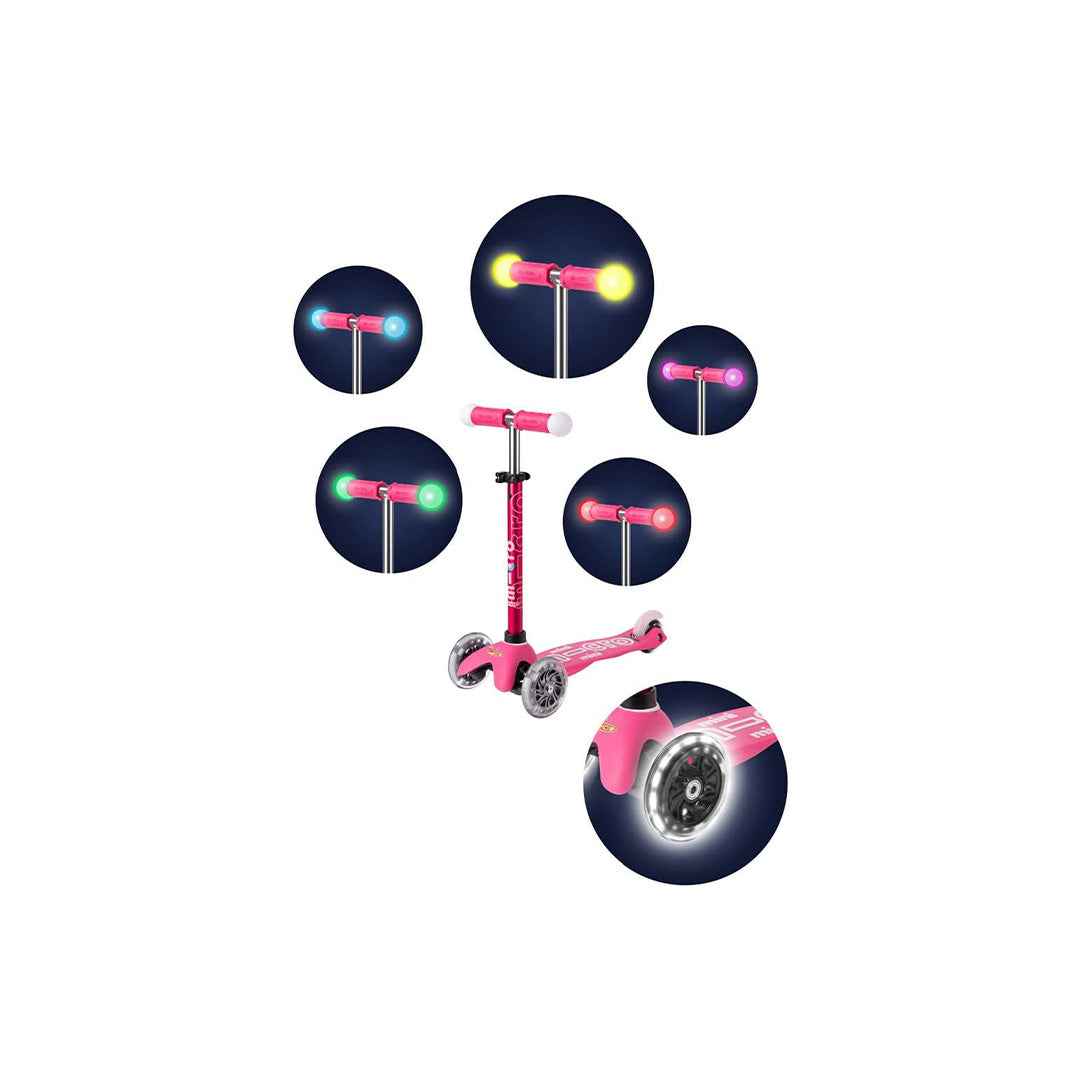 Micro Mini Deluxe Magic - 3-Wheel Kids Kick Scooter (Pink)