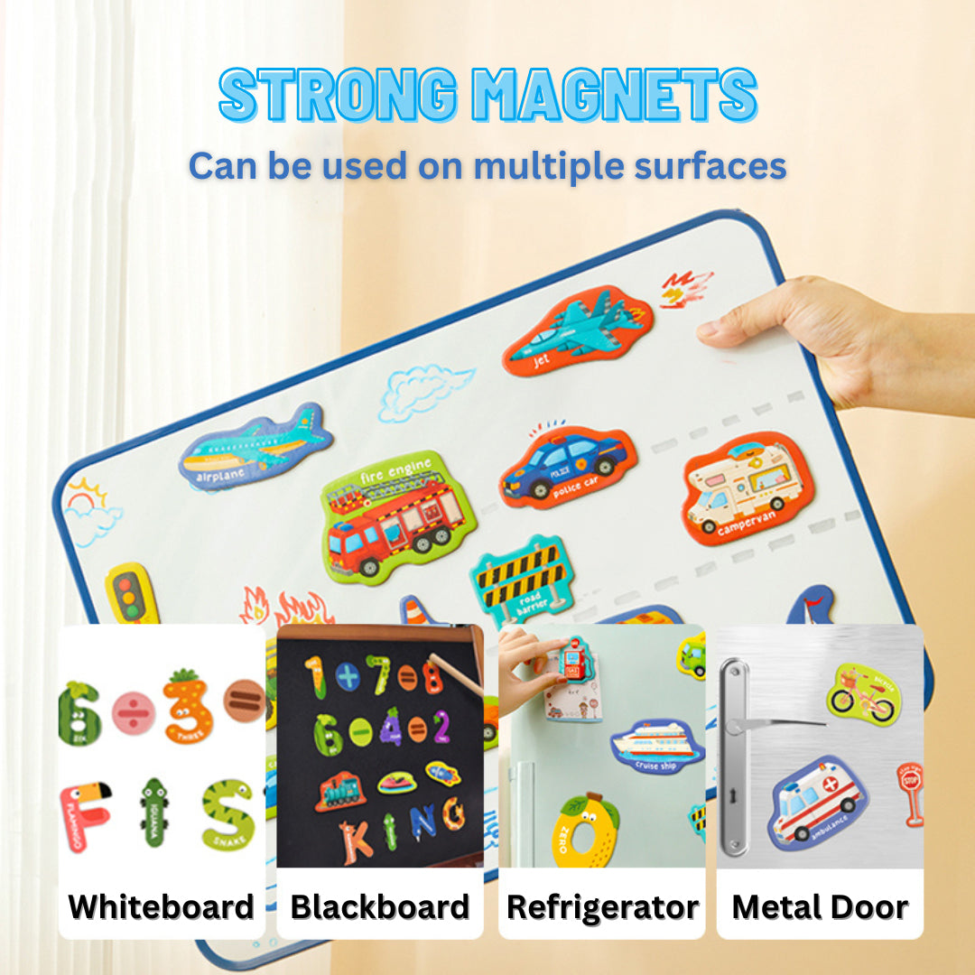 Non-toxic early development visual phonic spelling word magnets for advanced educational toys UAE.
