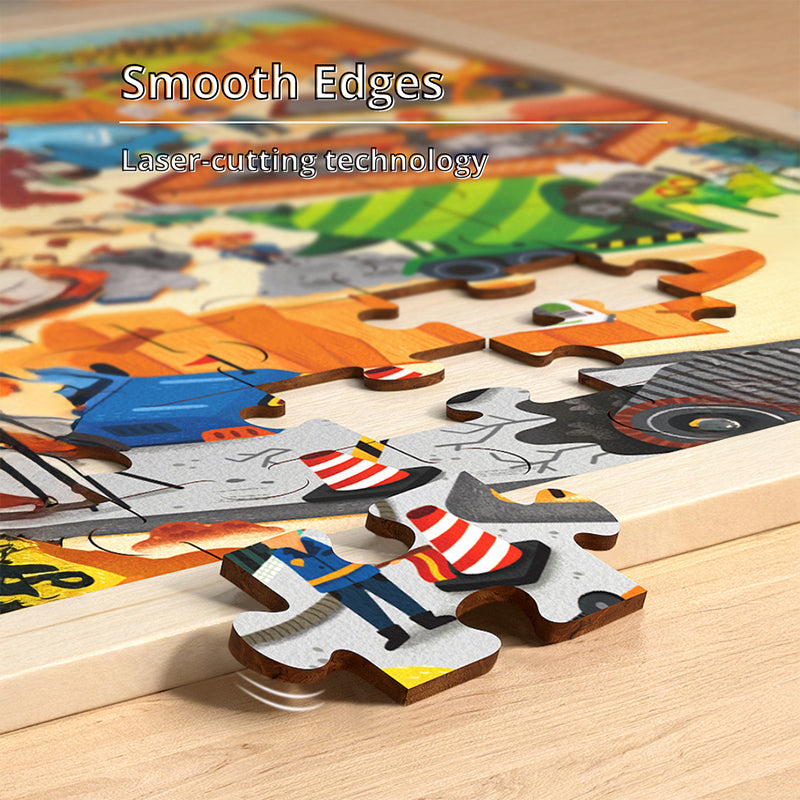 48 piece wooden jigsaw puzzle with frame and educational toys for kids
