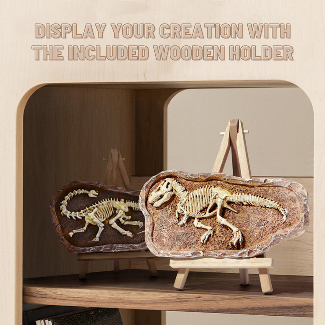 Safe, certified non-toxic toys paleontology kit for interactive open-ended play.
