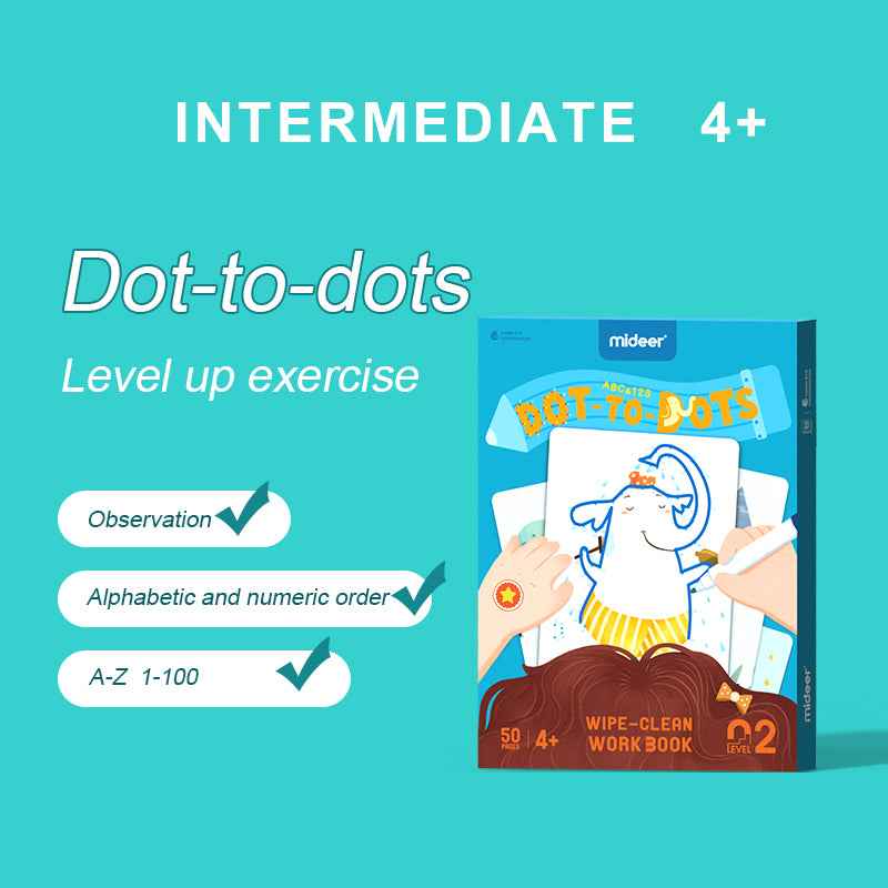 Mideer Dot-to-Dots Wipe-Clean Workbook