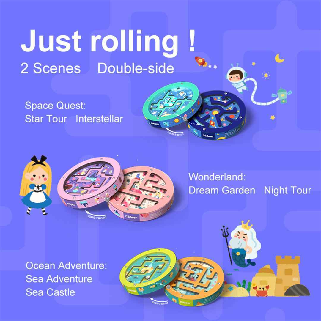 Mideer Double Sided Steel Ball Maze - Space Adventure